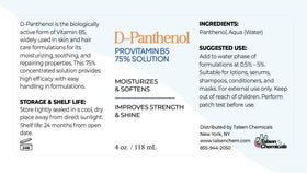 Talsen D-Panthenol liquid with dropper enables precise dosing for formulas.
