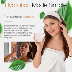 Skin application with D-Panthenol may improve moisture feel in formulations.