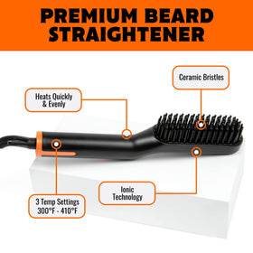 TAME THE WILD 3-temperature settings heat to customize beard styling safely.