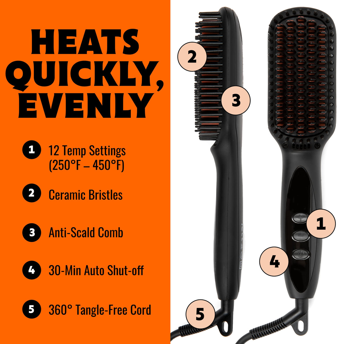 TAME THE WILD pearwood comb detangling beard with even distribution