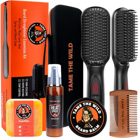 Tame The Wild Pro beard grooming kit heated straightener for precise styling and control