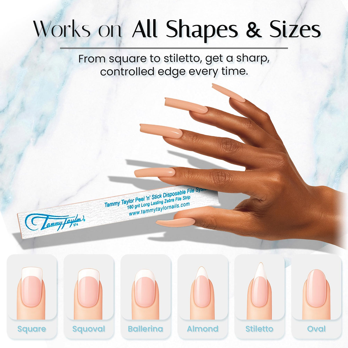Tammy Taylor at-home manicure setup featuring versatile file options