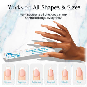 Tammy Taylor at-home manicure setup featuring versatile file options
