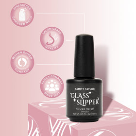 Tammy Taylor Glass Slipper over acrylic tips for a hard finish