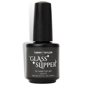 Tammy Taylor Glass Slipper top coat bottle close-up for long-lasting gloss