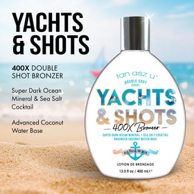 Tan Asz U Yachts Shots ocean mineral cocktail bottle highlights sea salt infusion