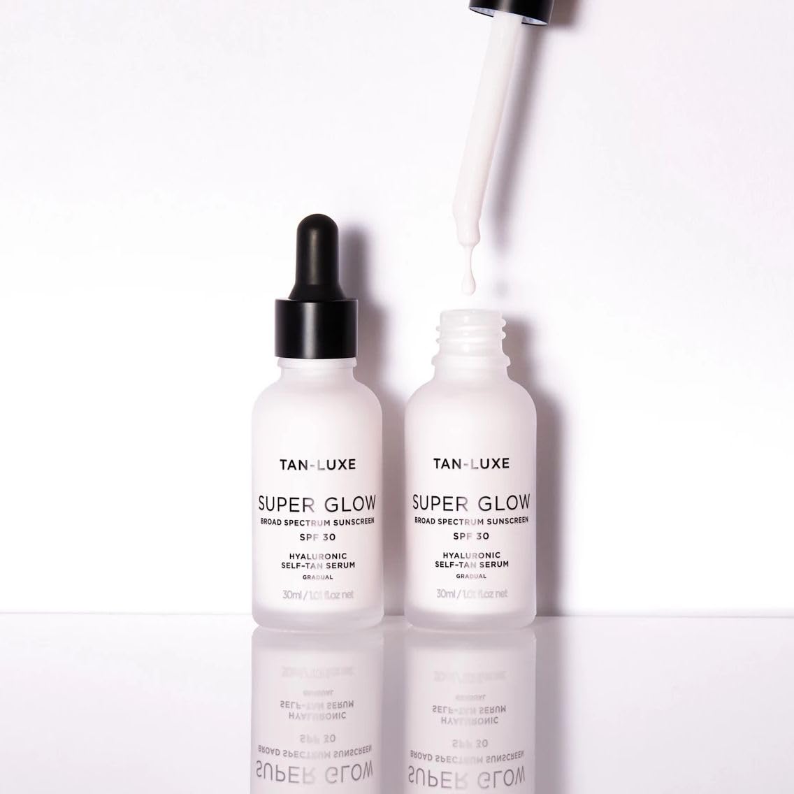 Tan-Luxe Super Glow daily-use routine setup for natural glow