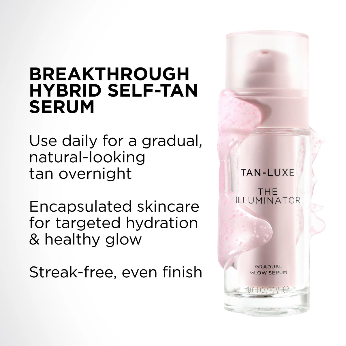 Tan-Luxe The Illuminator in night routine scene ready for hydrating overnight tanning.