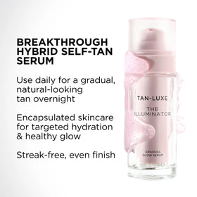 Tan-Luxe The Illuminator in night routine scene ready for hydrating overnight tanning.