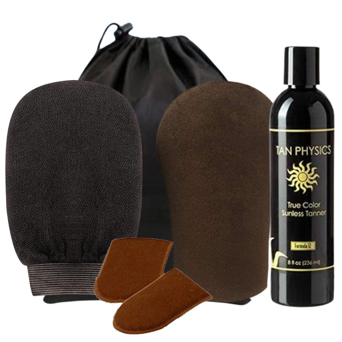 Tan Physics sunless tanner face mitt for smooth, streak-free application and even color