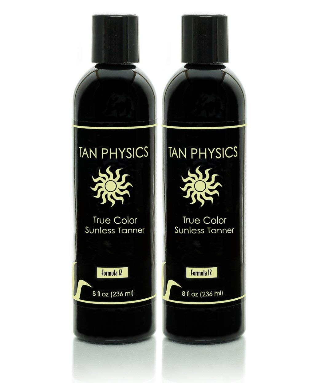 Tan Physics True Color self-tanner bottle in a two-pack for natural-looking results.