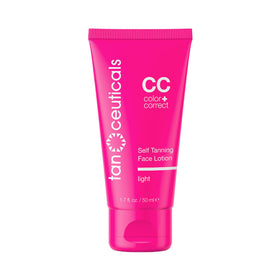 Tanceuticals facial self tanner bottle pour demonstrates easy application for an even tan.