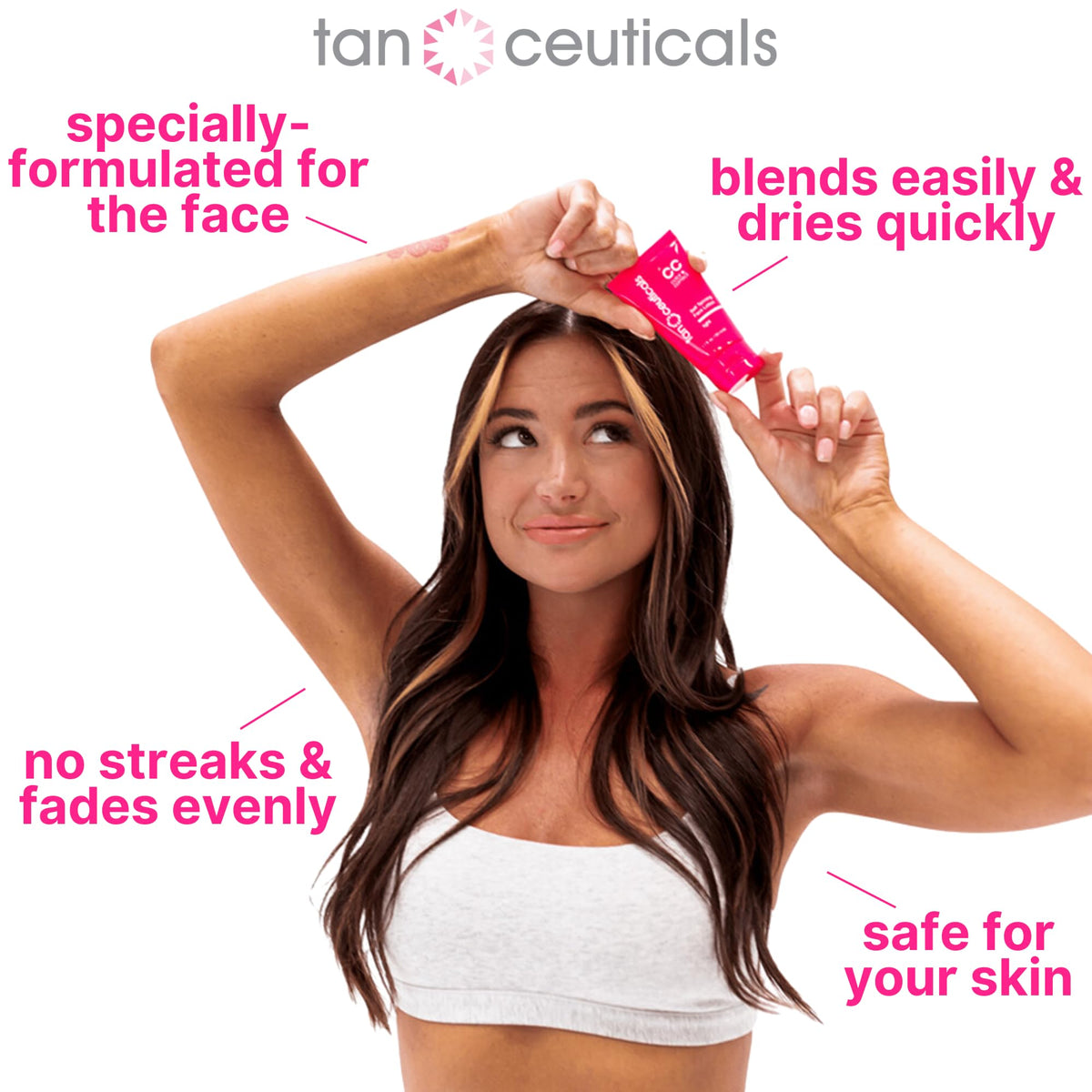 Tanceuticals no-streak finish with natural-looking color on skin.