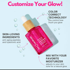 Tanceuticals Self-Tanning Drops mixed with moisturizer for a personalized tan.