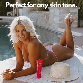 Tanceuticals Ultra Dark ingredients label with Acai Berry and Vitamin E for skin nourishment.