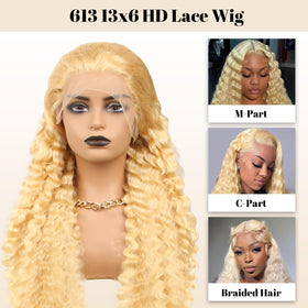 Tanduca 613 lace front wig HD lace blends with skin tone smoothly.