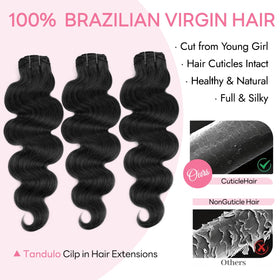 Tandulo double-weft lace-edge clip-ins for comfortable, tangle-free wear.