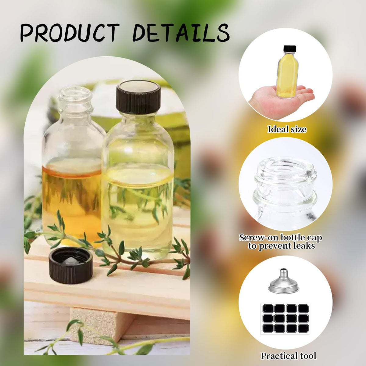 TANEMUDO glass bottle funnel set ensures neat filling without spills