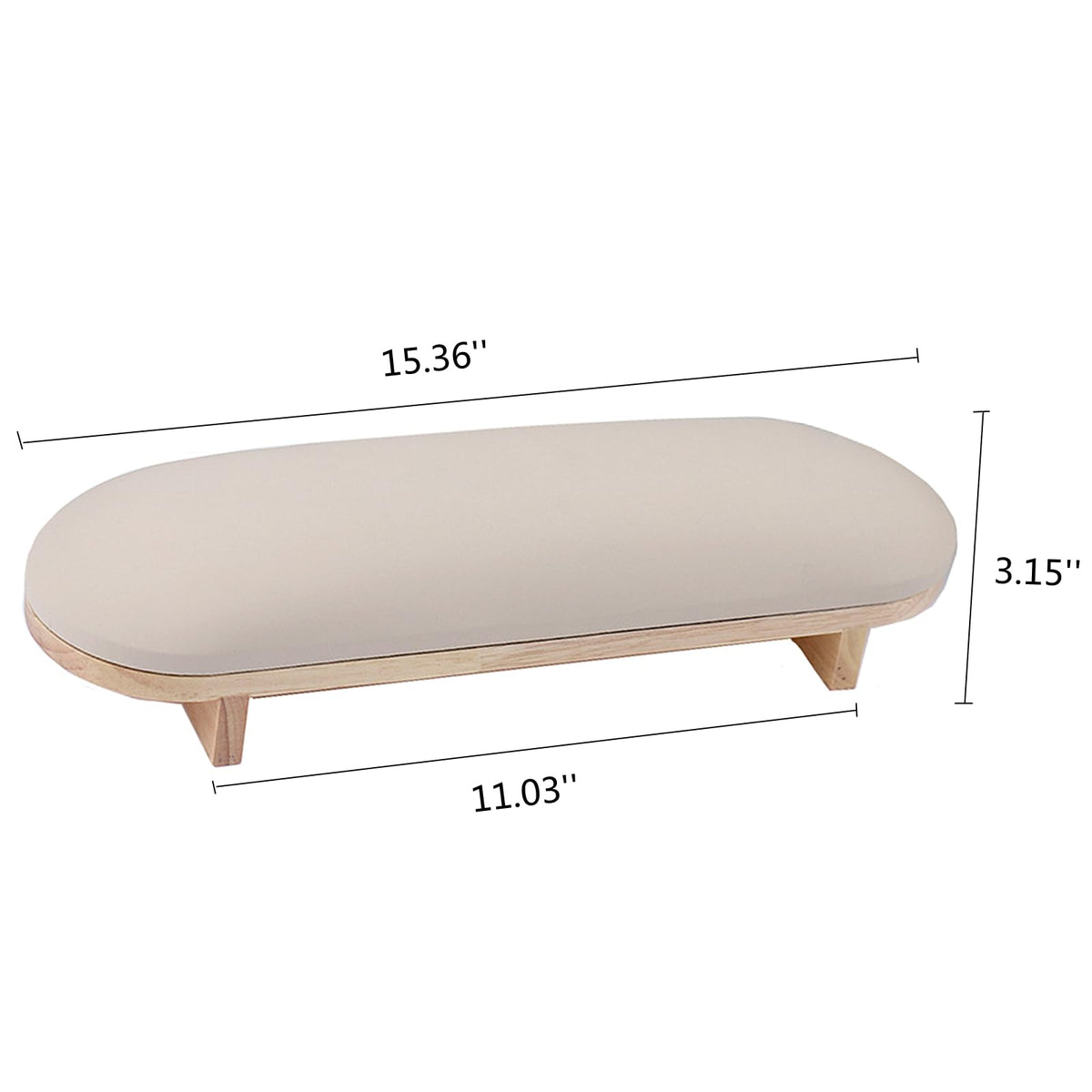 Tang Song arm rest cushion with vegan leather provides soft comfort during treatments.