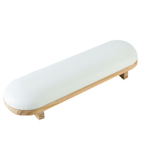 Tang Song nail arm-rest on white wooden stand provides sturdy stability for manicure sessions