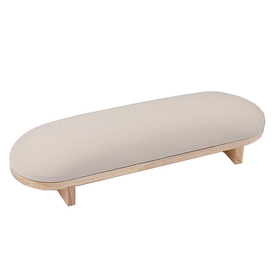 Tang Song sponge manicure arm rest wooden stand supports comfortable nail sessions.