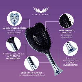 Tangle Angel anti-static technology reduces flyaways for sleek strands