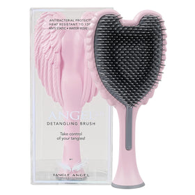 Tangle Angel detangler brush with angel wings design for gentle detangling and scalp massage.