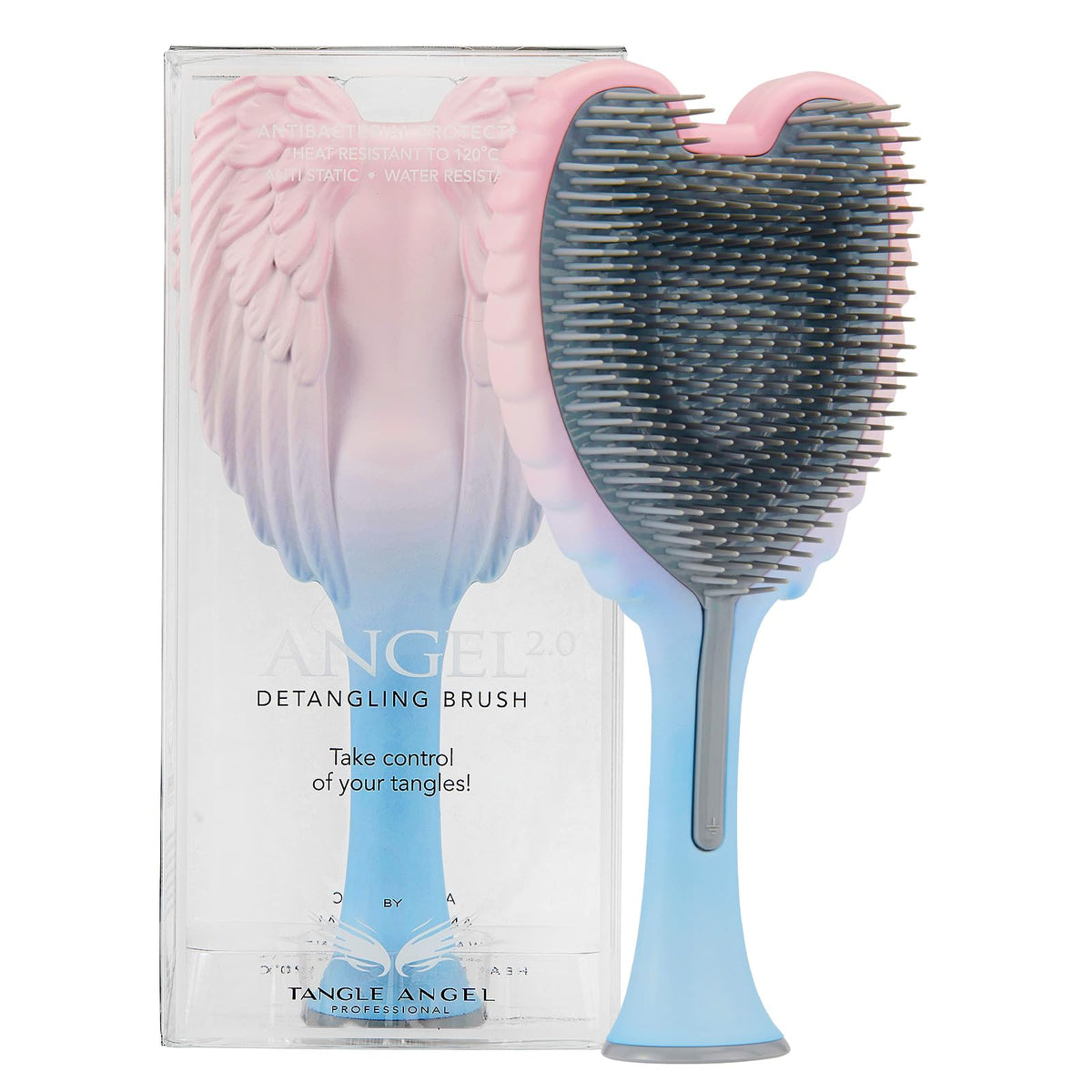 Tangle Angel detangling brush with angel-wing design for gentle detangling and scalp massage