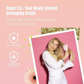 Tangle Angel ergonomic handle provides comfortable grip during detangling sessions.
