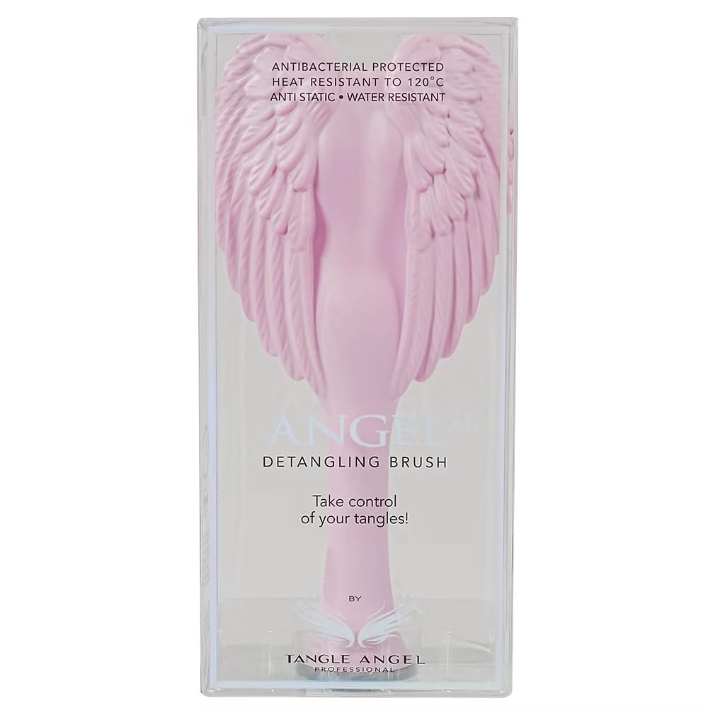 Tangle Angel memory-flex bristles glide smoothly through hair for easier detangling.