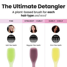 Tangle Teezer all hair types detangling and knot elimination.