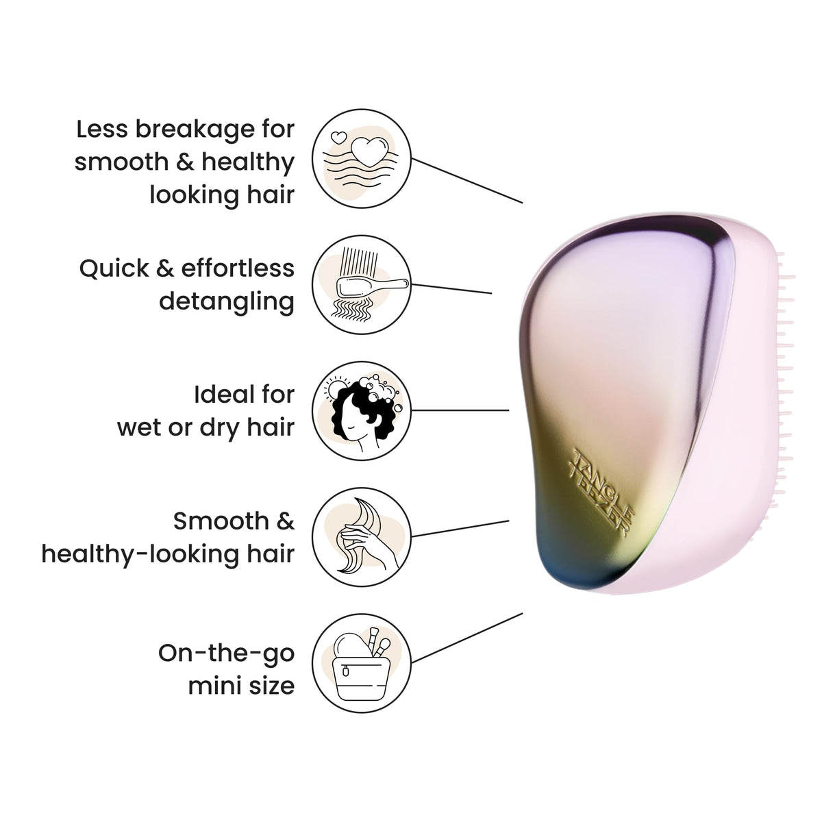 Tangle Teezer Compact Styler designed for wet and dry hair