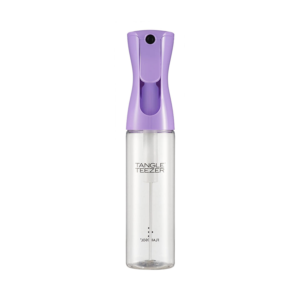 Tangle Teezer Fine Mist Bottle pour shows steady spray for easy detangling.