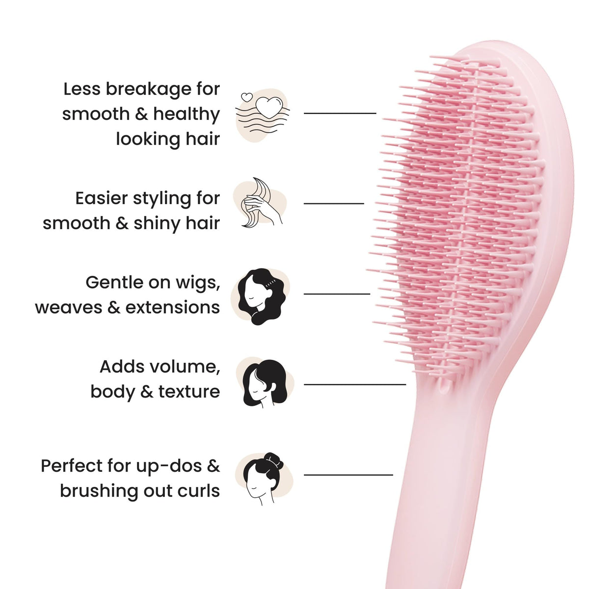 Tangle Teezer Ultimate Styler with 2-tier teeth captures every strand for updos.