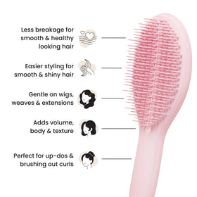 Tangle Teezer Ultimate Styler with 2-tier teeth captures every strand for updos.