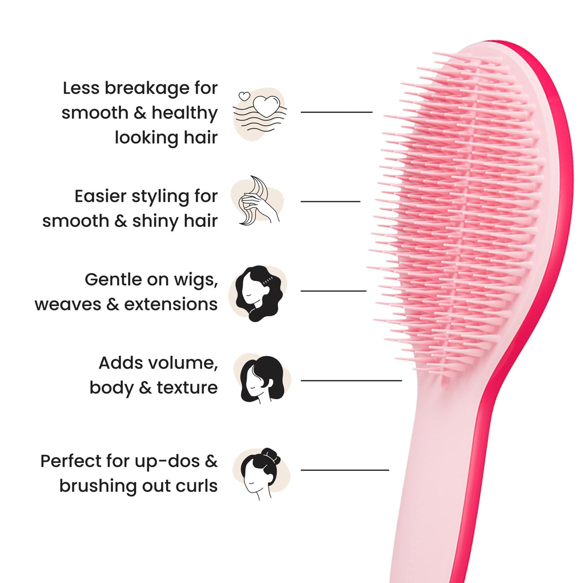 Tangle Teezer Ultimate Styler removes knots and reduces breakage for frizz-free hair.