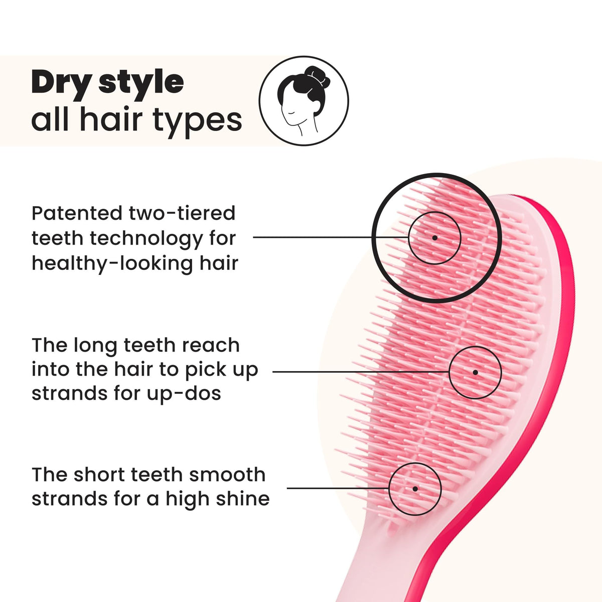 Tangle Teezer Ultimate Styler helps blend extensions for a seamless look.