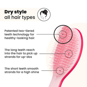 Tangle Teezer Ultimate Styler helps blend extensions for a seamless look.