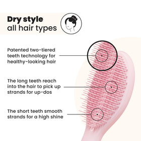 Tangle Teezer Ultimate Styler finishing brush creates sleek, glossy looks on all hair types.