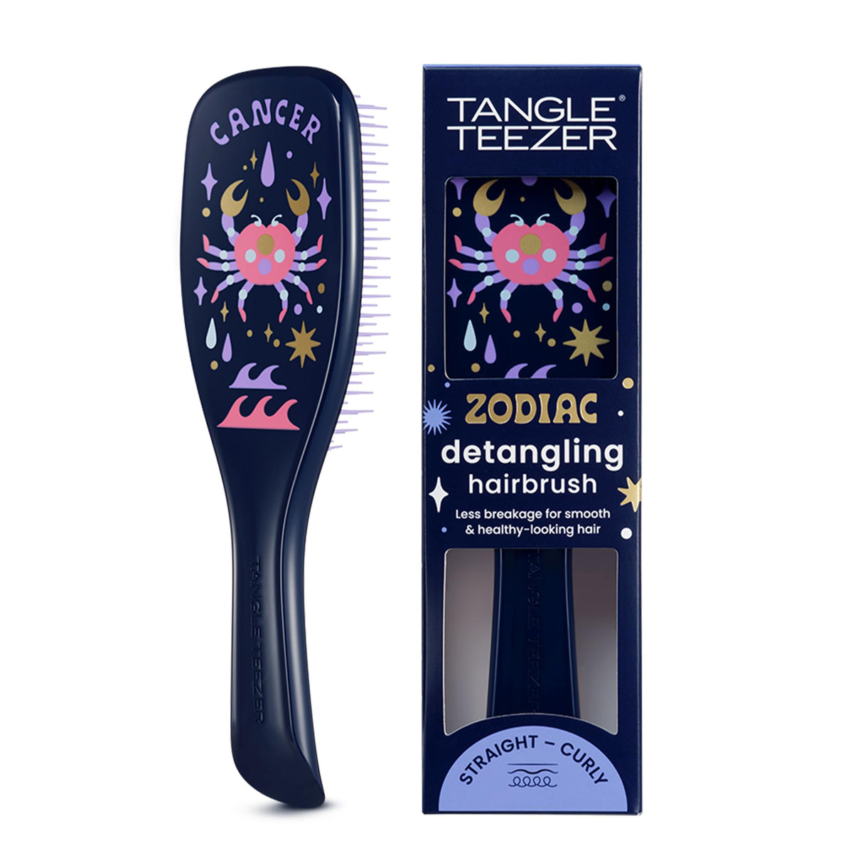 Tangle Teezer Zodiac Ultimate Detangler glides through wet hair for knot-free detangling.
