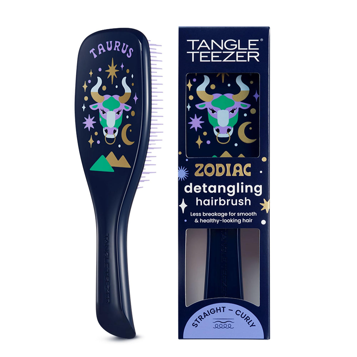 Tangle Teezer Taurus Zodiac Ultimate Detangler front view for knot-free detangling.