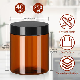 Tanlade amber jar with gasket, secure liquid containment for lotions.