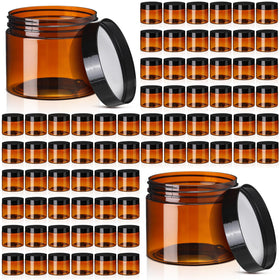 Tanlade 2 oz amber plastic jar with lid for secure, portable storage.