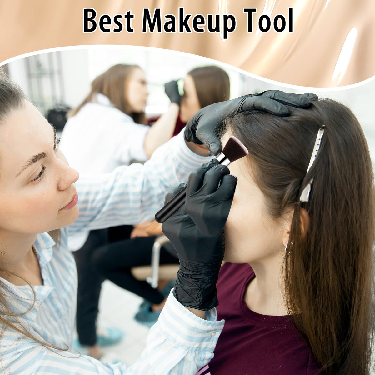 Tanlade professional black-handle makeup brushes for wedding artists