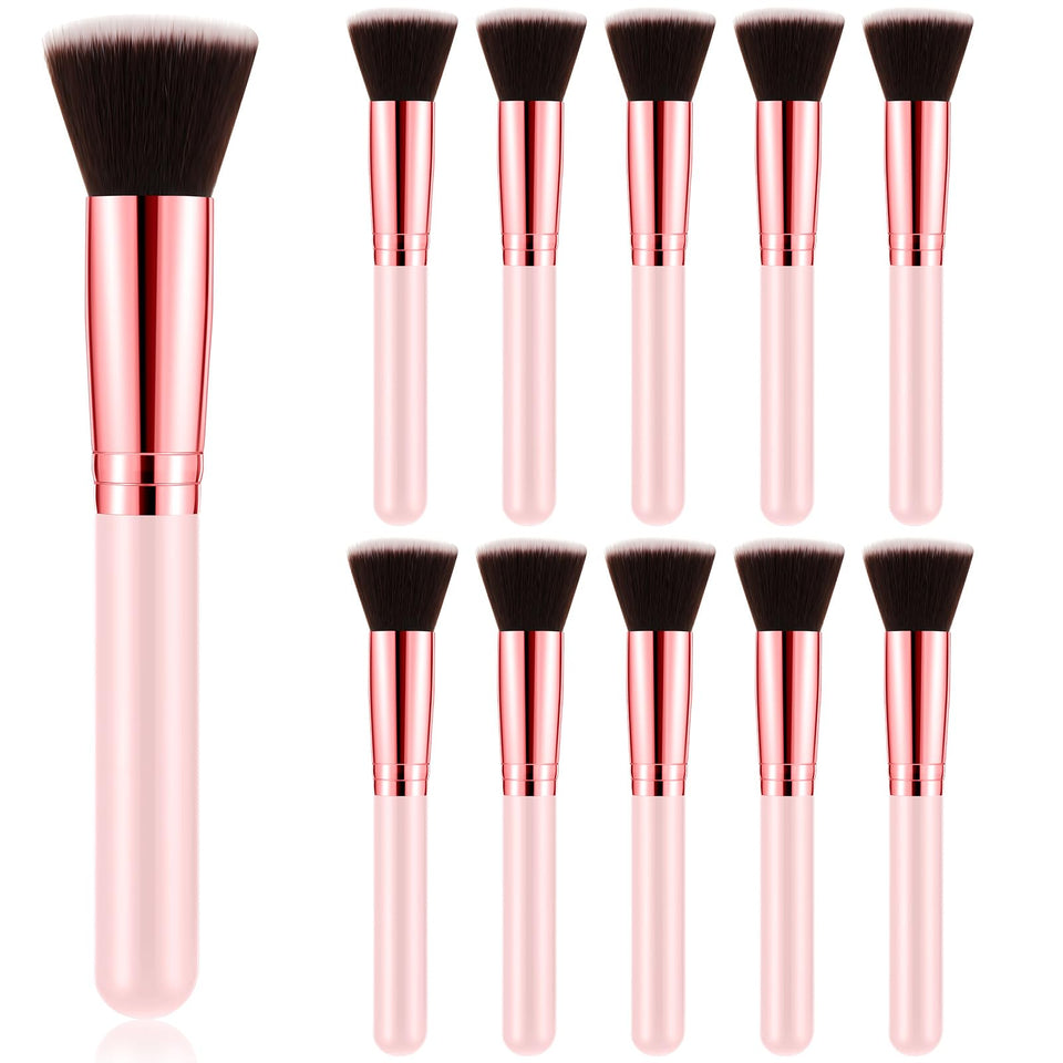 Tanlade bulk flat top foundation brush pink, dense bristles for even foundation application.