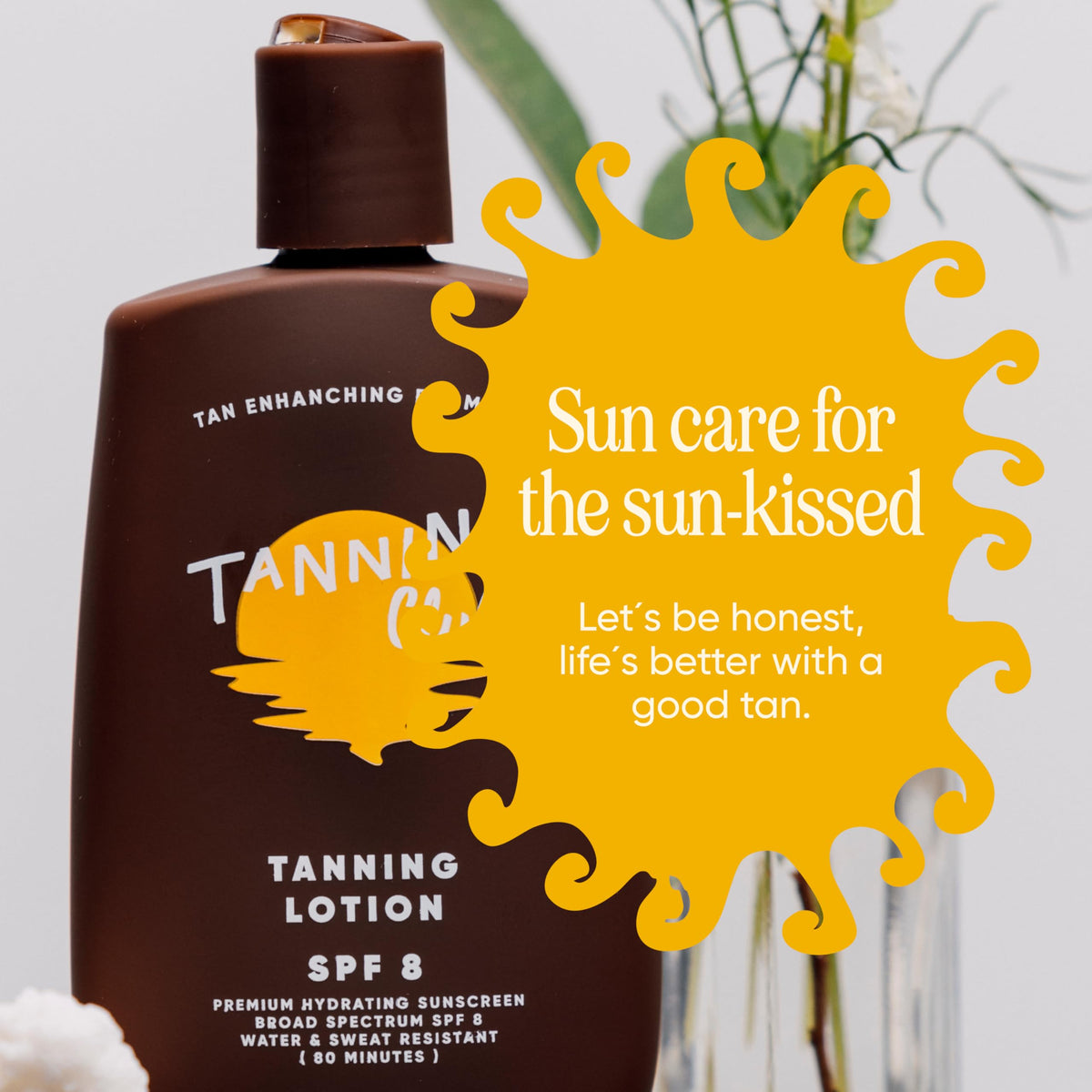 Cruelty-free packaging of Tanning Club SPF 8 lotion