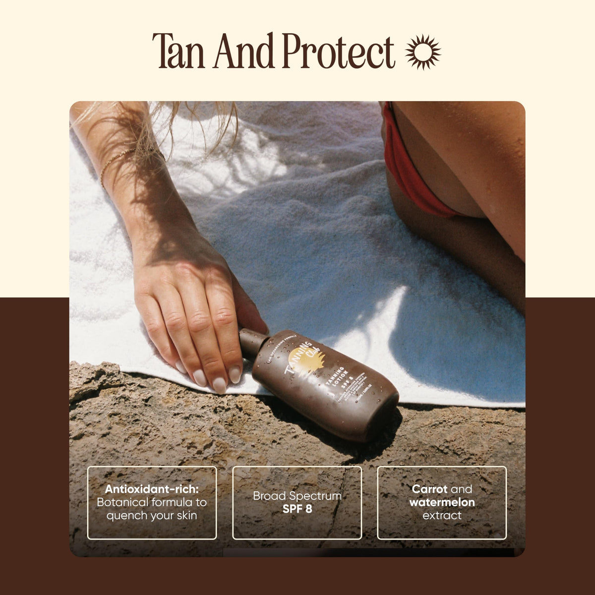 Tanning Club Nostalgic Coco fragrance enhances the application experience