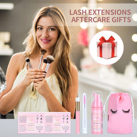 Tannova eyelash aftercare organizer bag set in pink
