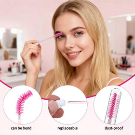 Tannova Rose Red eyelash aftercare bags help organize essentials for on-the-go routines.