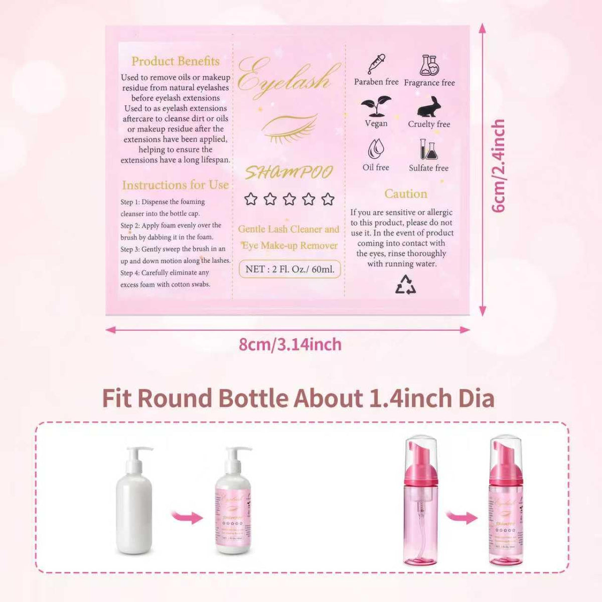Tannova Rose Red label stickers provide water-resistant care instructions on packaging.
